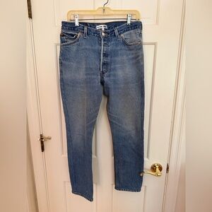 Re/Done x Levi’s Straight Leg Jeans in Medium Wash